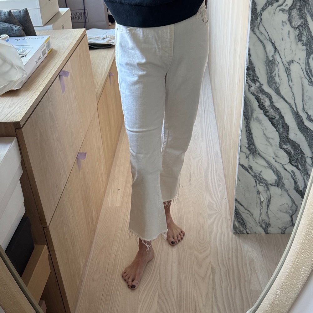 Frame Denim Women's Off-White Cropped Jeans